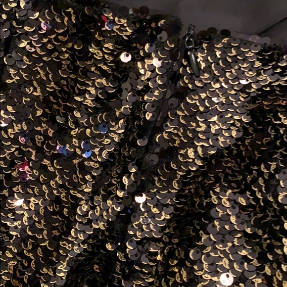 NWT Gianni Bini Sequin Skirt Black and Gold - Picture 6 of 6